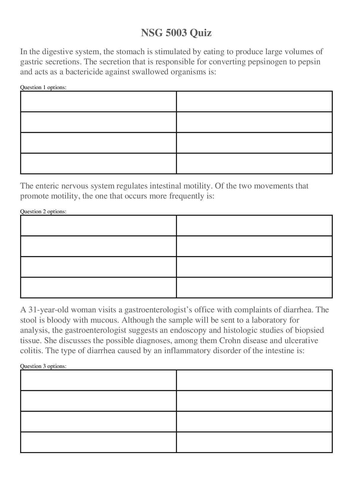 Preview image of NSG 5003 Quiz document